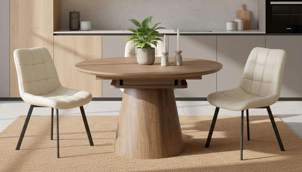 Raztegljiva Miza Sundsvall, Barva Oreha, 120-160x120 - barva oreha, Moderno, leseni material/les (120-160/120/76cm) - P & B