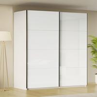 Omara Z Drsnimi Vrati Family, Bela, Visoki Sijaj - bela/barve aluminija, Moderno, kovina/leseni material (200/212/62cm) - Mömax