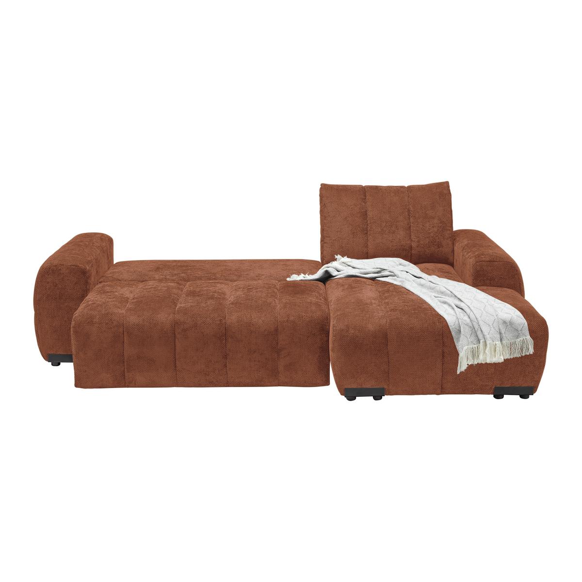 Wohnlandschaft Bolonia Terracotta - Schwarz Hochglanz/Terracotta, MODERN, Textil/Metall (273/93/166cm) - Mömax