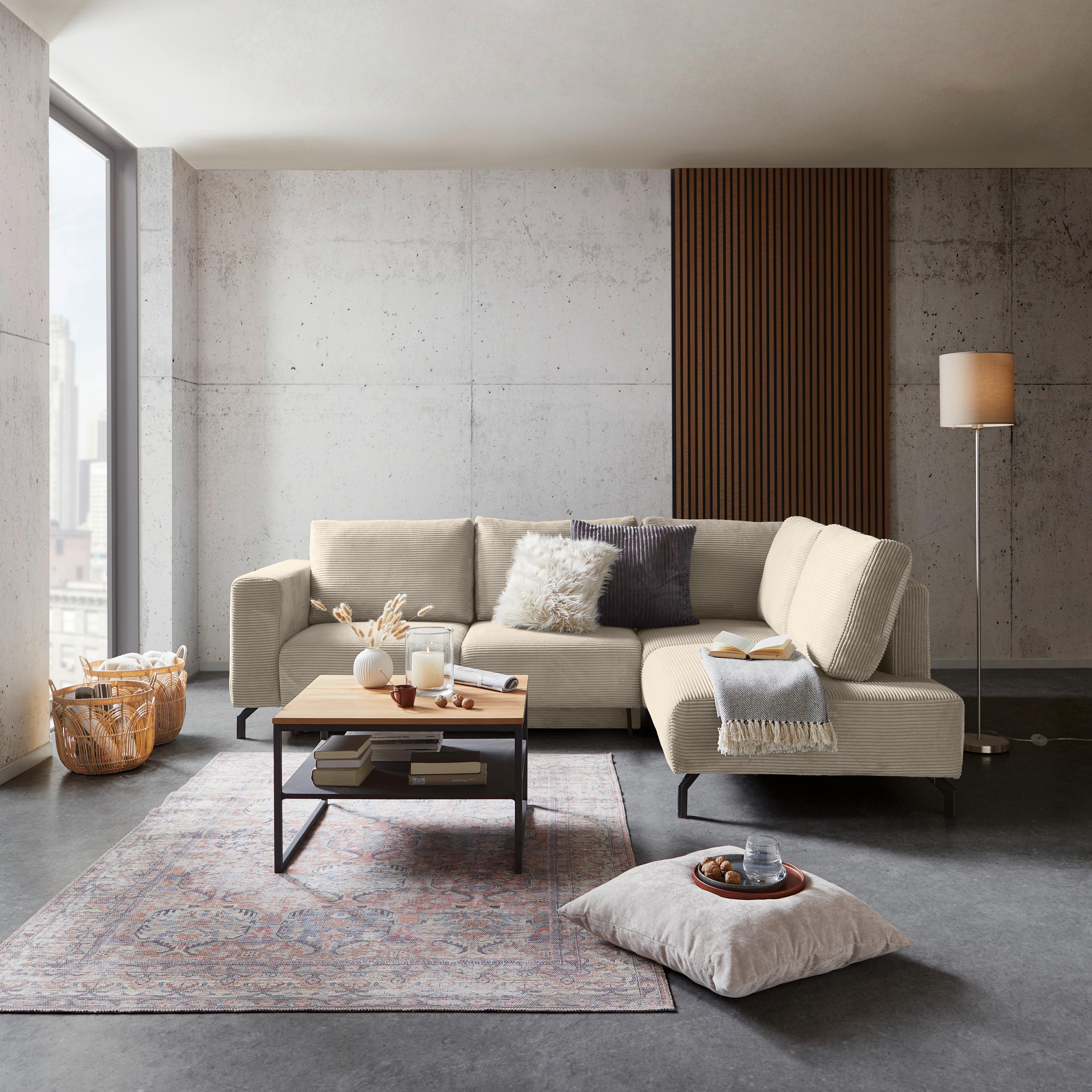 Kutna Garnitura Veni - bež/crna, Moderno, tekstil (272/210cm) - Modern Living
