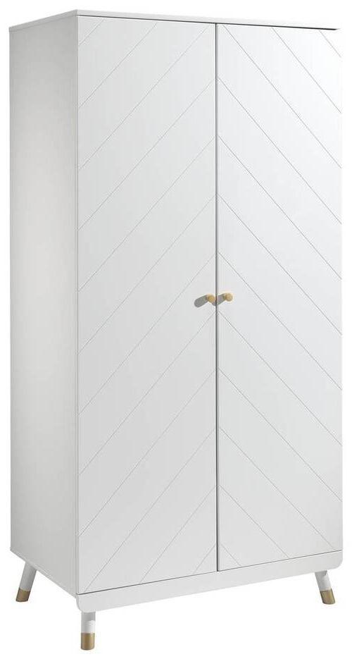 Drehtürenschrank Billy ca. 100x200 cm Weiß - Goldfarben/Weiß, MODERN, Holzwerkstoff/Kunststoff (100/200/59cm) - MID.YOU