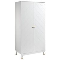 Drehtürenschrank Billy ca. 100x200 cm Weiß - Goldfarben/Weiß, MODERN, Holzwerkstoff/Kunststoff (100/200/59cm) - MID.YOU