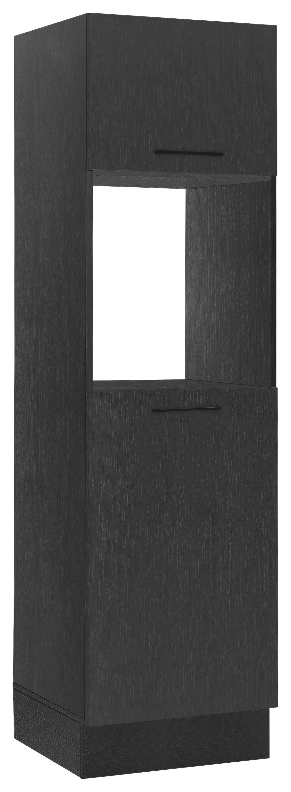 Geräteumbauschrank TURIN BKS60 schwarz - Schwarz, MODERN, Holzwerkstoff/Metall (60/211/57cm)