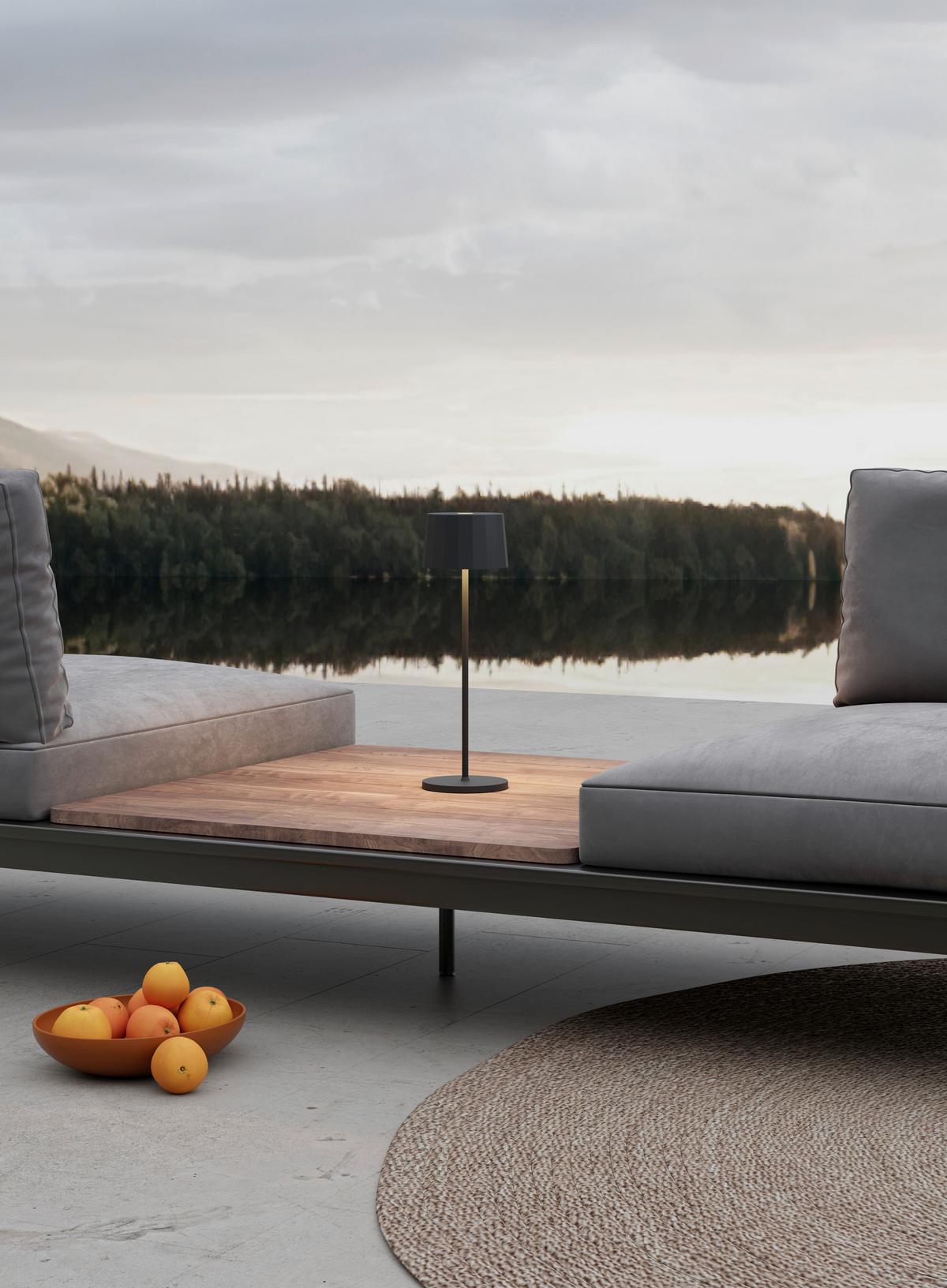 LAMPA STOŁOWA Z AKUMULATOREM PLEAT - czarny, Design, tworzywo sztuczne/metal (11/35cm) - Dieter Knoll