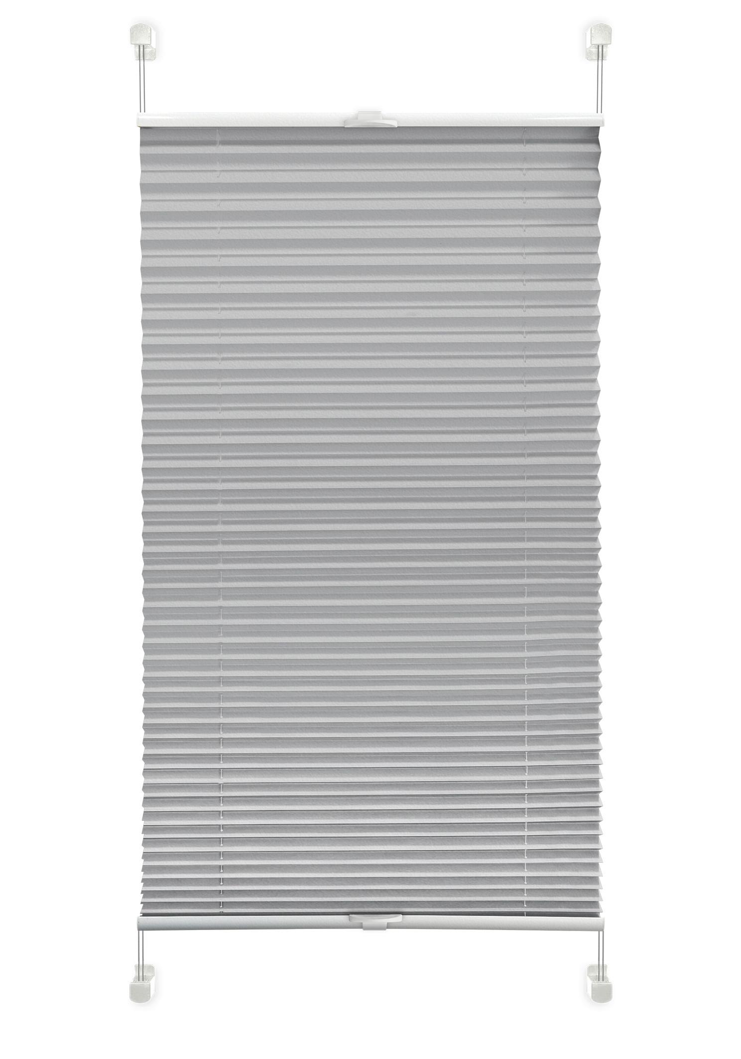 Plissee Solid Crash Silber ca. 40x130cm - Grau, Basics, Textil (40/130cm)