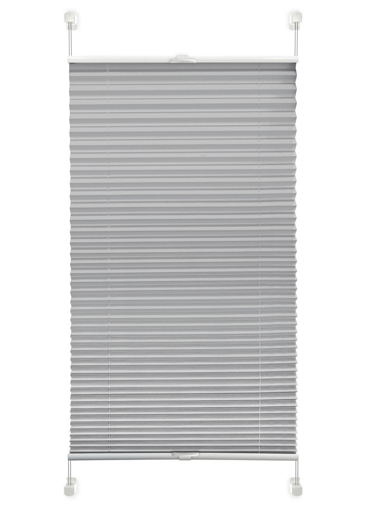 Plissee Solid Crash Silber ca. 40x130cm - Grau, Basics, Textil (40/130cm)