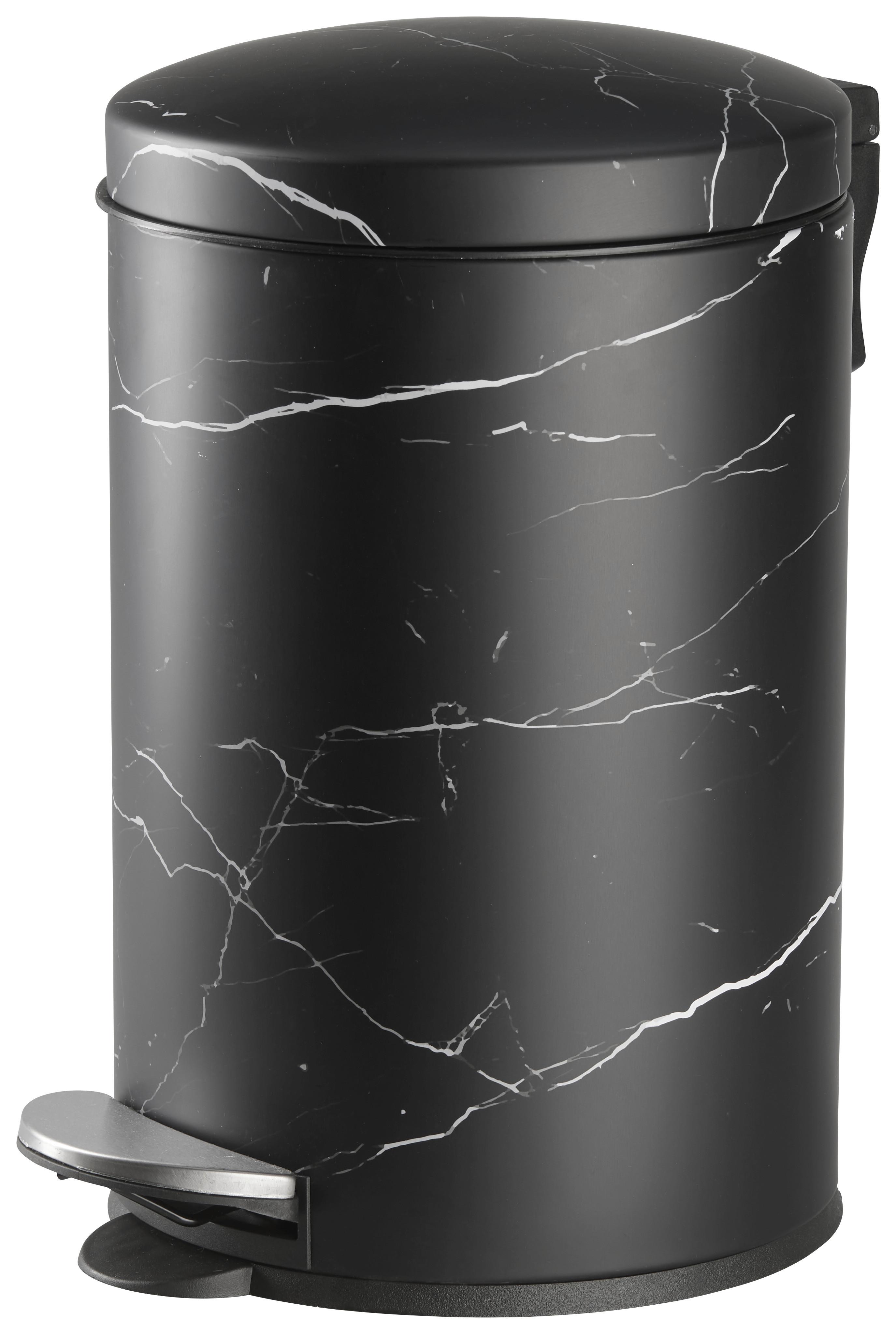 Pedálos Szemetes Mason - fekete, Konventionell, műanyag/fém (25/41cm) - Modern Living