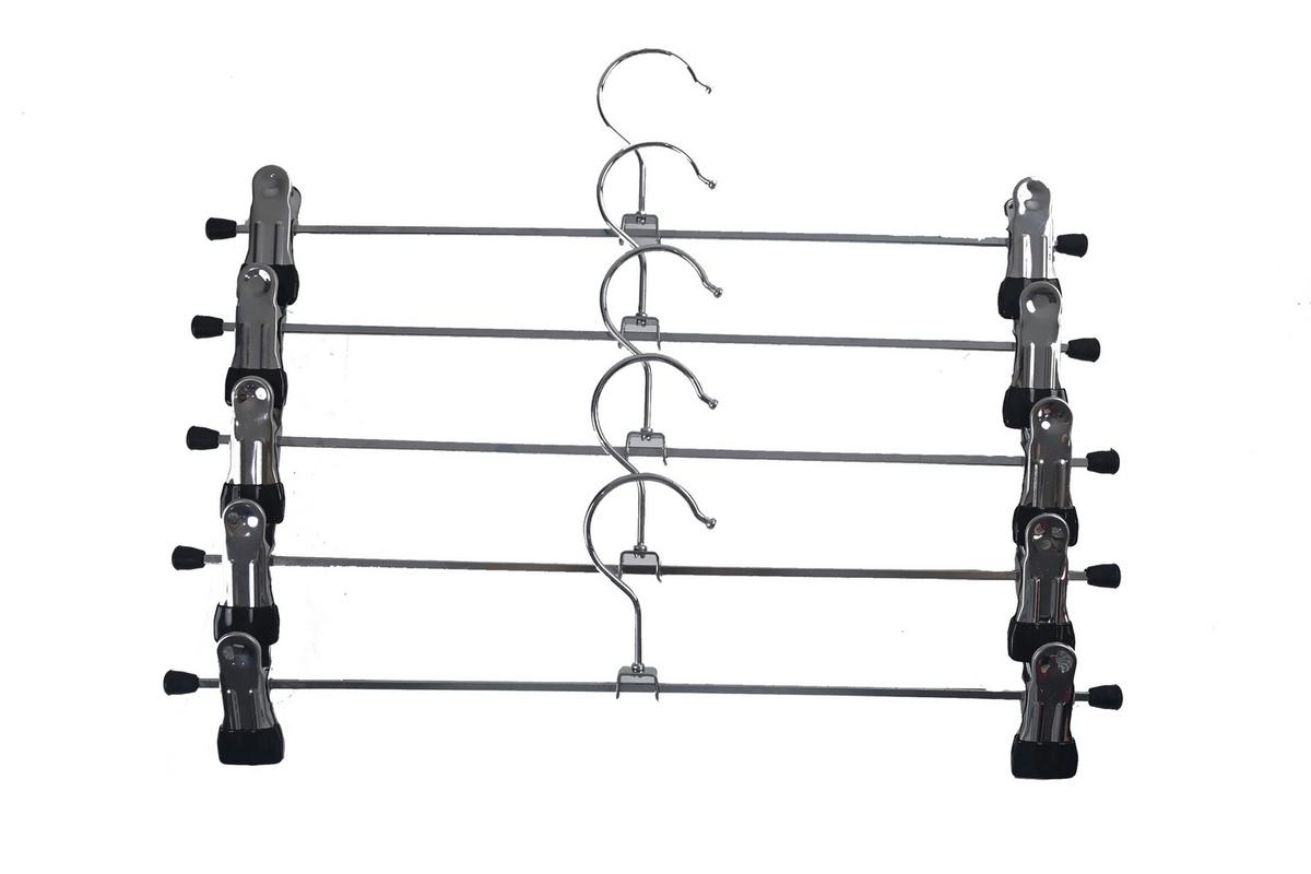 Hosenbügel Tom Silberfarben, 5er Set - Silberfarben, KONVENTIONELL, Kunststoff/Metall (35/11cm) - Mömax