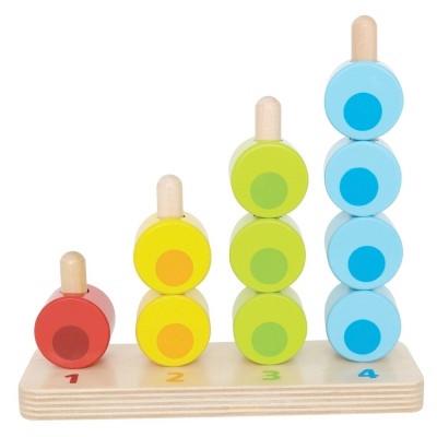 Építőjáték Hape - sárga/világoskék, Basics, faalapú anyag/fa (18/6/6cm) - Hape