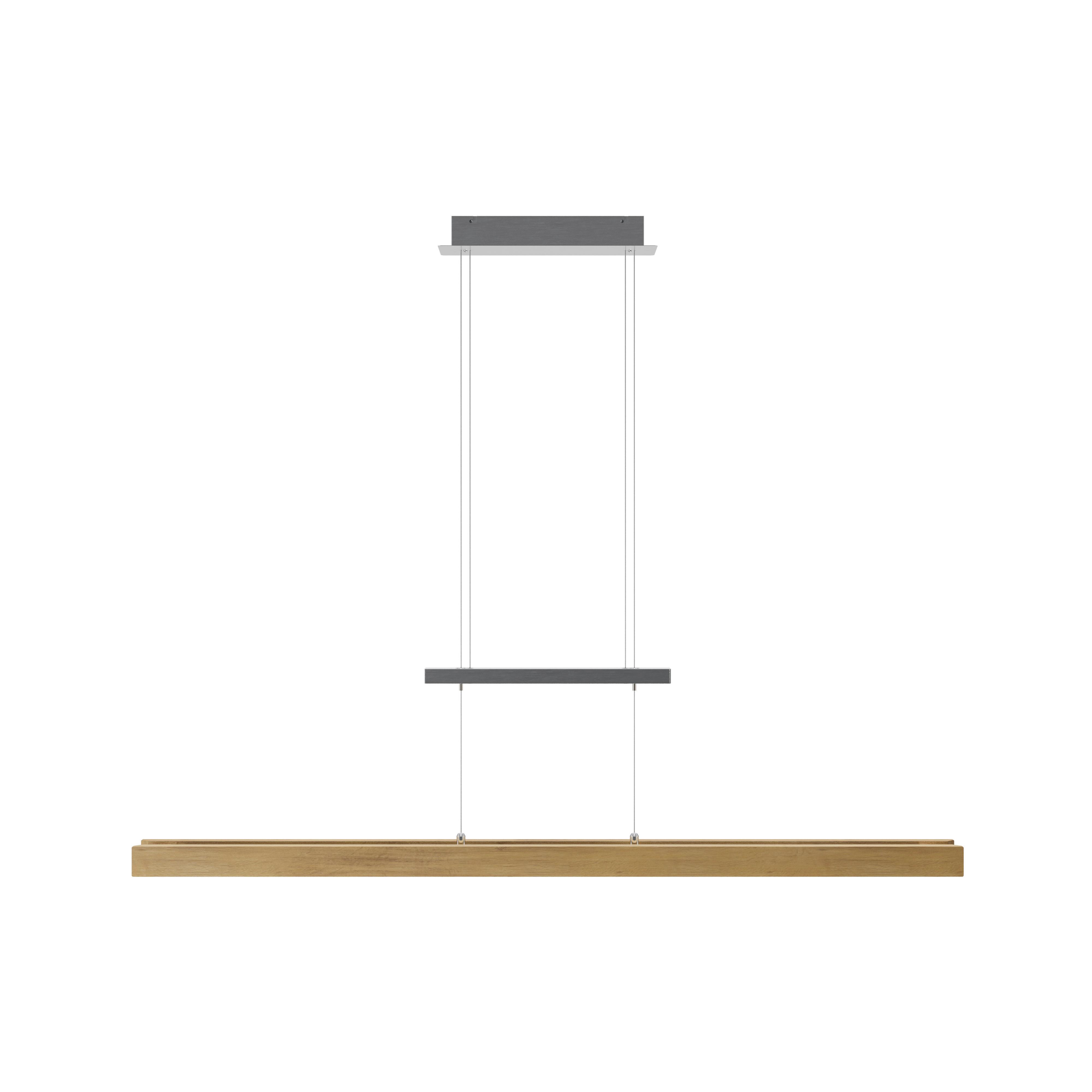LAMPA WISZĄCA LED 141861 RHÖN - kolor srebrny, Natur, metal/drewno (110/150/8cm) - Waldwelt