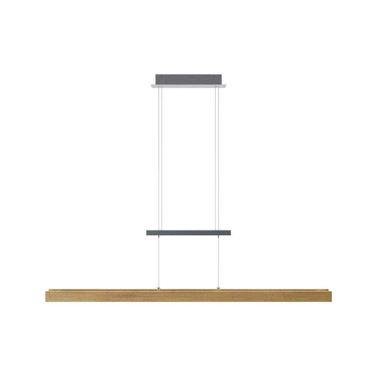 LAMPA WISZĄCA LED 141861 RHÖN - kolor srebrny, Natur, metal/drewno (110/150/8cm) - Waldwelt