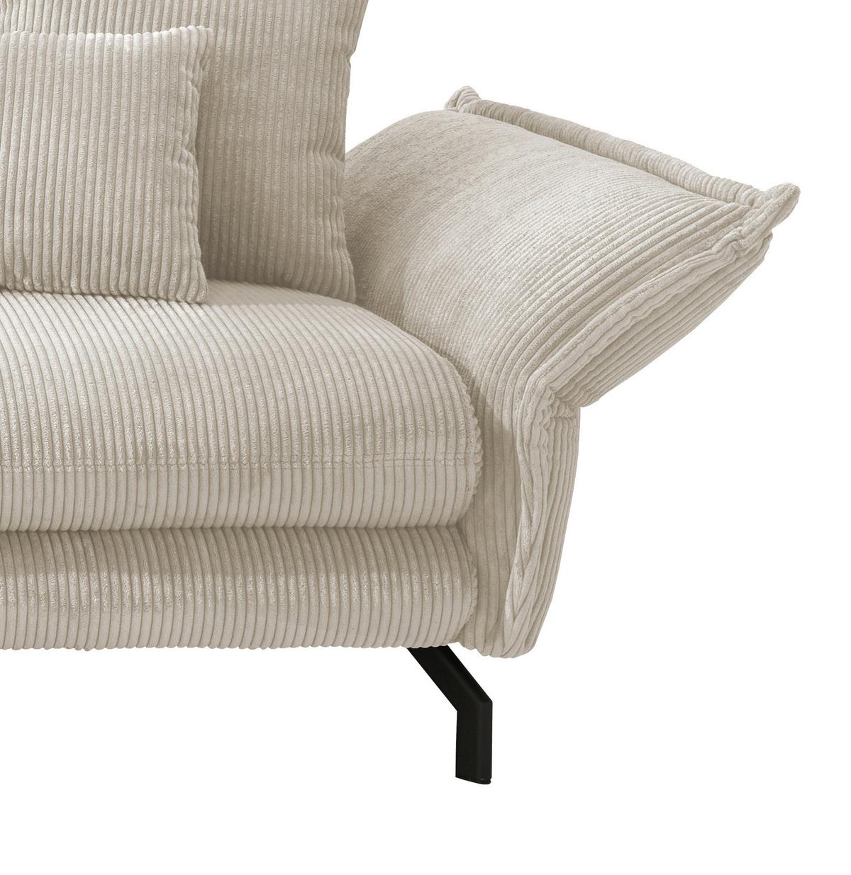 Wohnlandschaft Lava Beige Cord - Beige/Schwarz, MODERN, Textil/Metall (180/255cm) - Livetastic