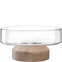 Dekoschale Braun/Glas - Transparent/Braun, KONVENTIONELL, Glas/Holz (26,50/13,40/26,50cm) - Leonardo