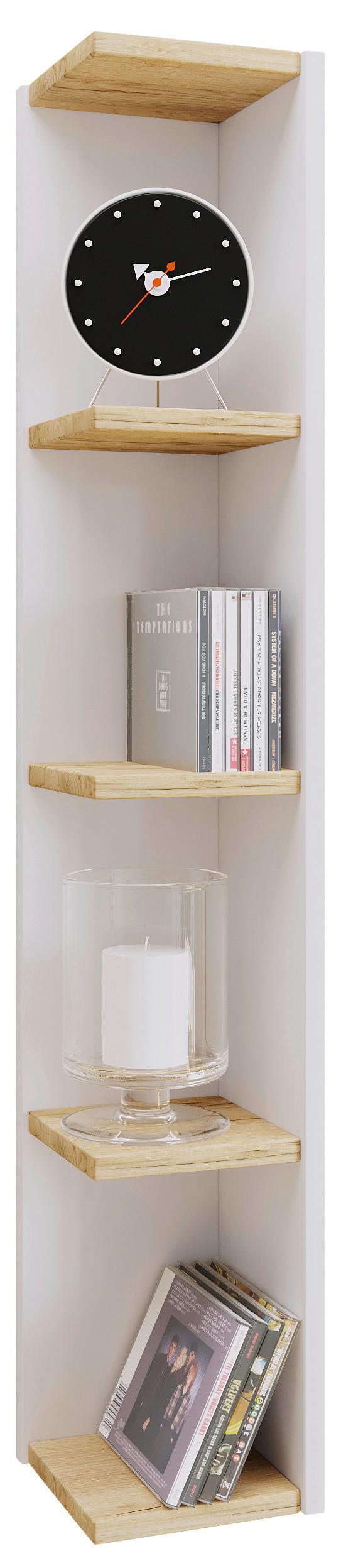Eckregal HONSA Weiß ca. 15x97x17 cm - Honigeiche/Weiß, Design, Holzwerkstoff (15/97/17cm) - MID.YOU