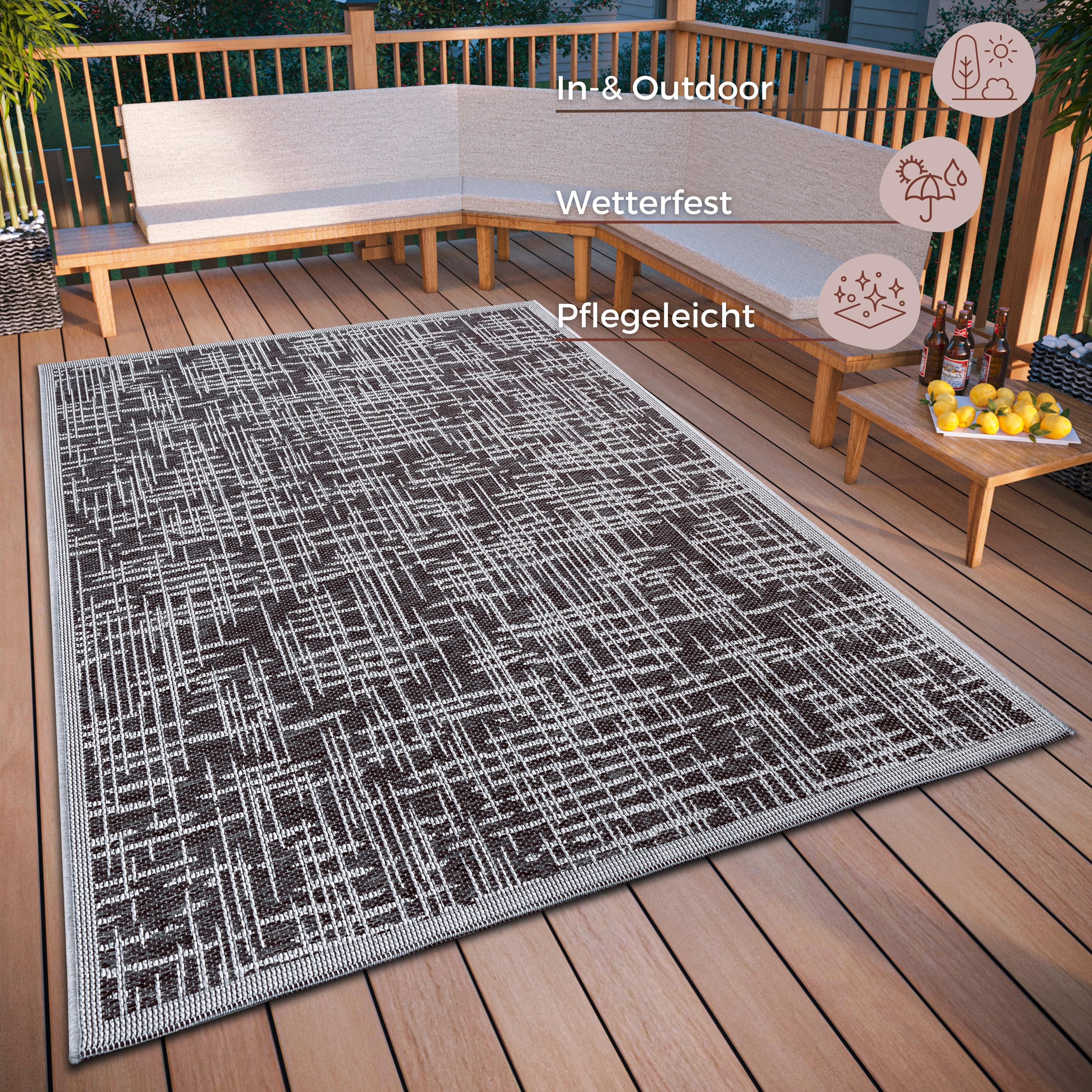 Outdoorteppich Lahal Grau/Beige ca. 190x290cm - Beige/Grau, Design, Kunststoff (190/290cm) - Novel