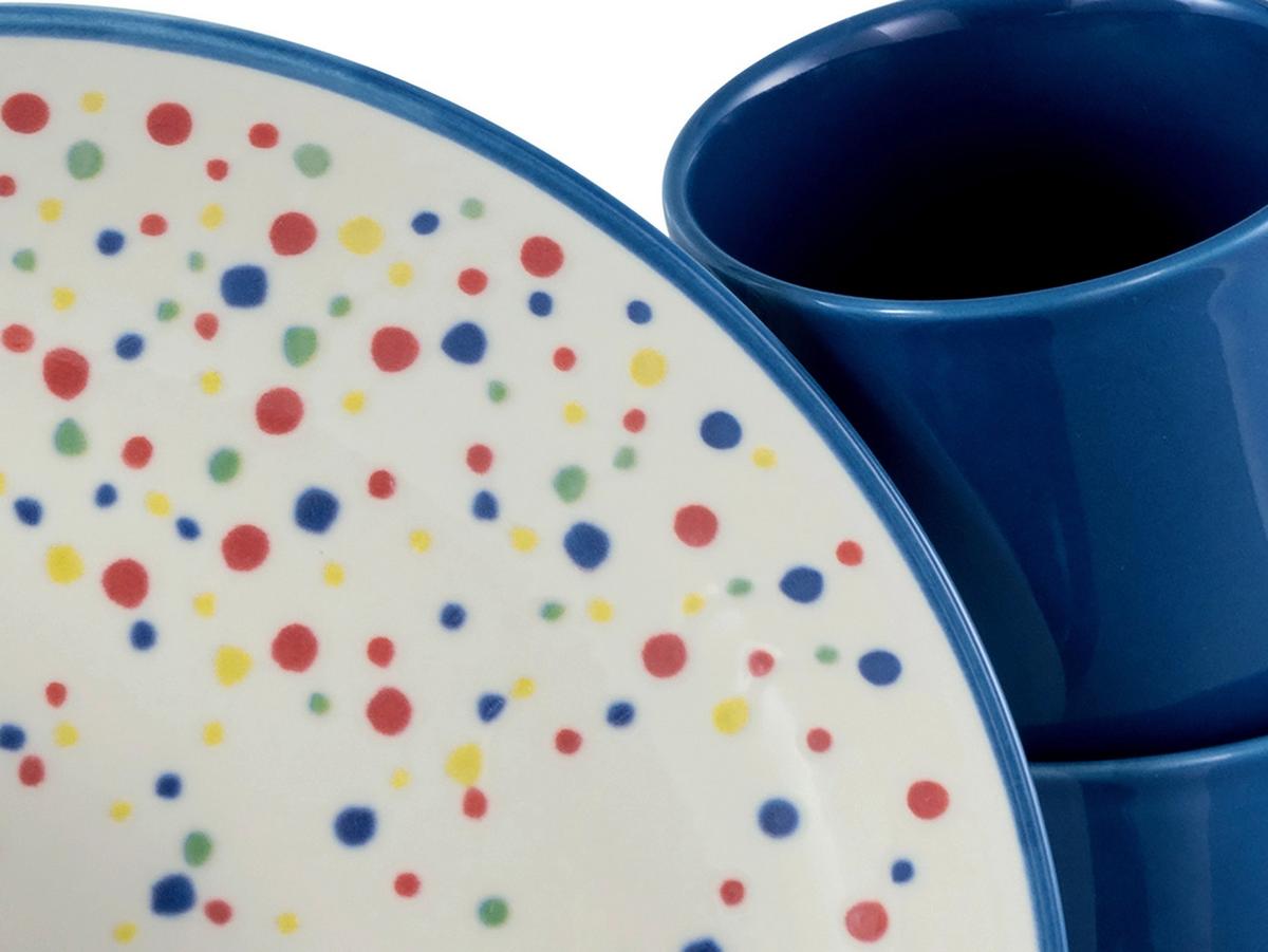 Kombinirani Servis Joy Blue, 16-Delni - modra/krem barve, Basics, keramika - Creatable