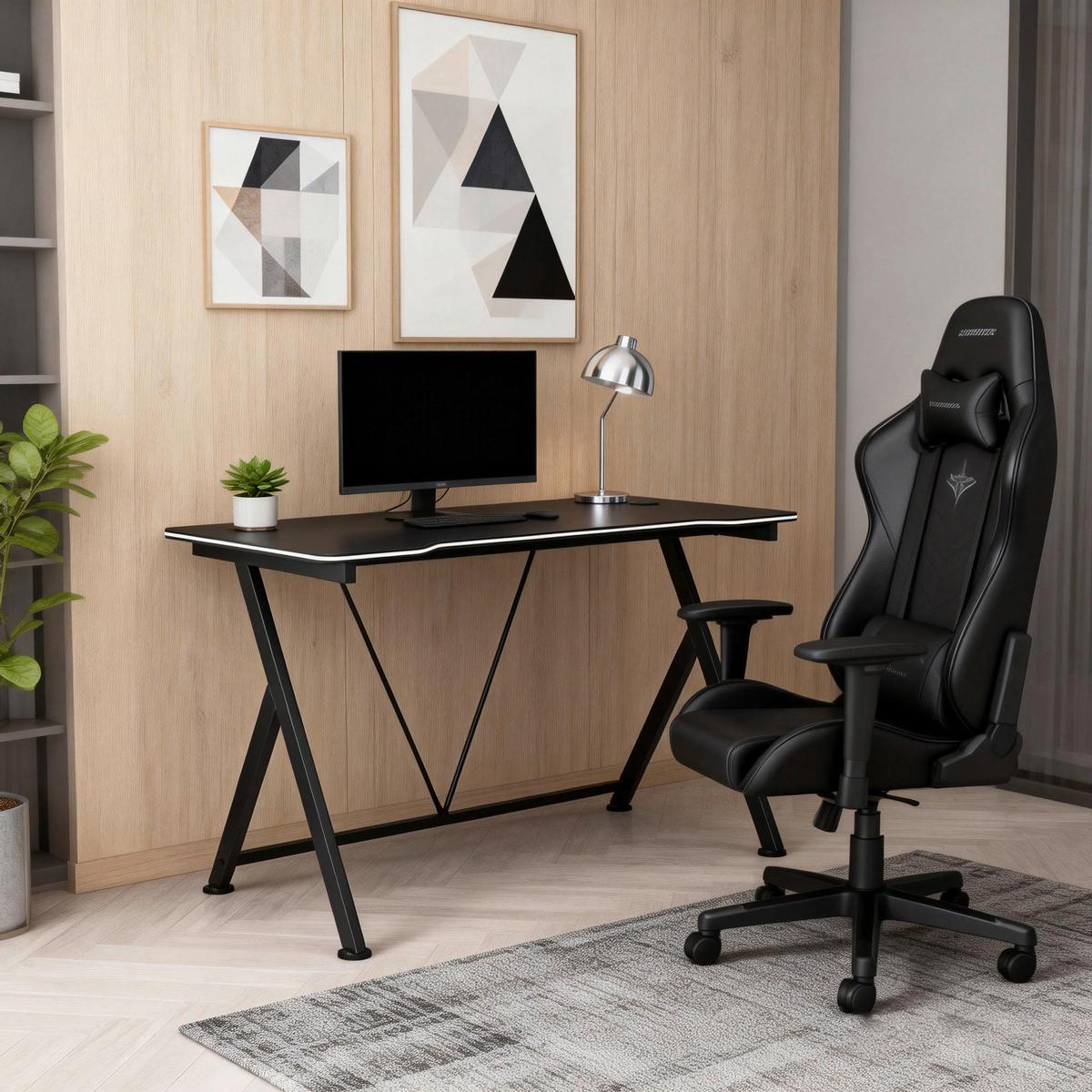 Radni Stol Paul - bijela/crna, Trend, drvni materijal/metal (110/75/60cm) - Modern Living