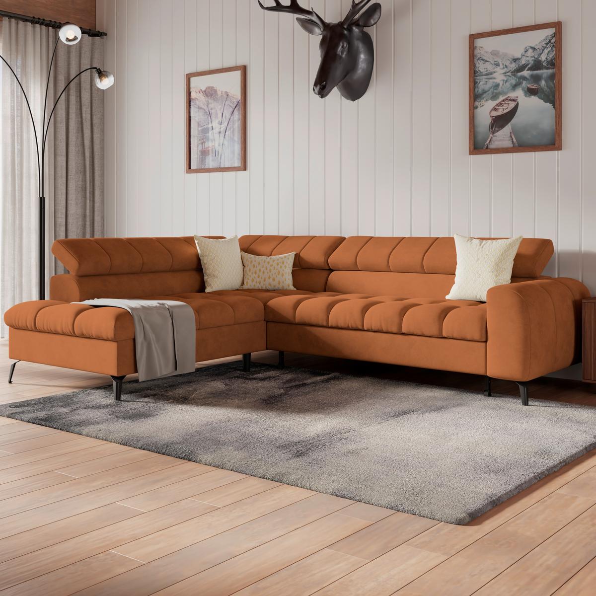 Coltar VOLF - negru/ruginiu, Trend, plastic/textil (203/261cm) - Modern Living