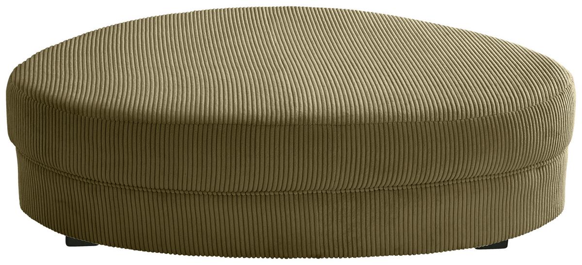 Wohnlandschaft Limoncello m. Hocker ca. 300x160cm Olivgrün - Schwarz/Olivgrün, Design, Kunststoff/Textil (300/160cm) - Livetastic