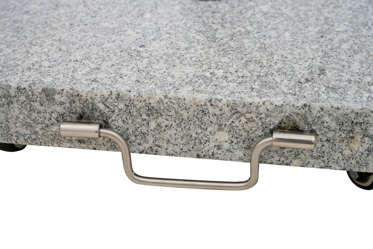Sonnenschirmständer Granit mit Rollen - Grau, Basics, Stein (50/43/50cm) - Siena Garden