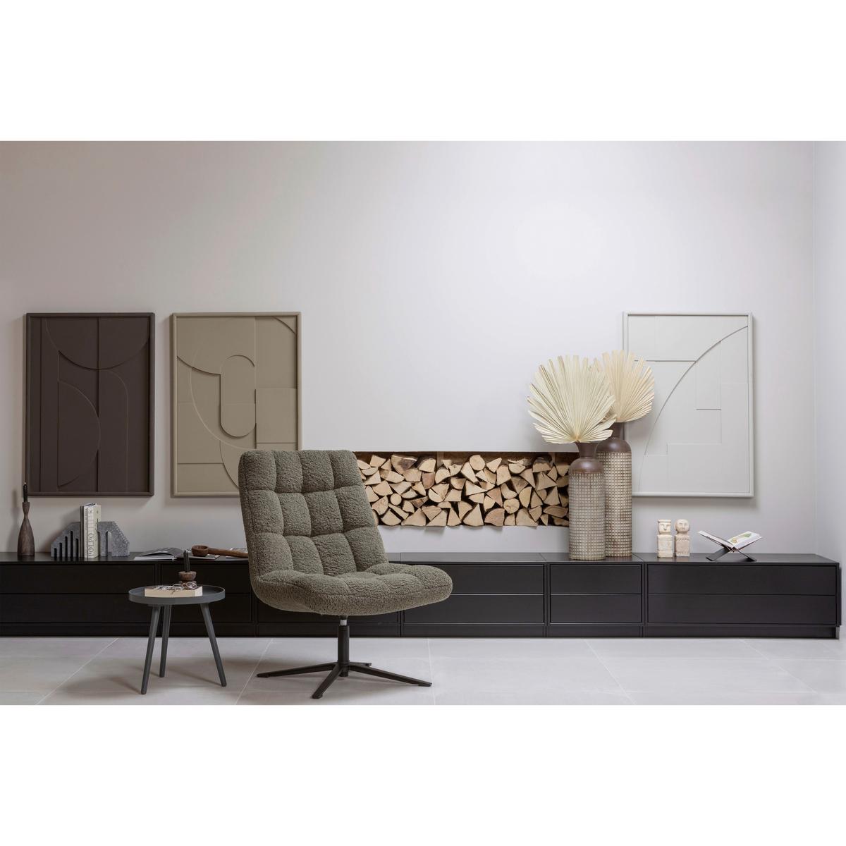 Sessel Job Dunkelgrün B: 70 cm - Dunkelgrün/Schwarz, Design, Textil/Metall (70/101/85cm) - Livetastic
