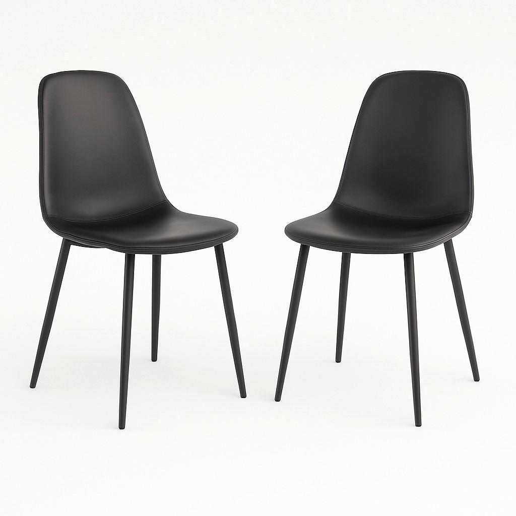 Stuhl-Set Stockholm 2er-Set Schwarz - Schwarz, MODERN, Textil/Metall (44/86/54cm) - MID.YOU