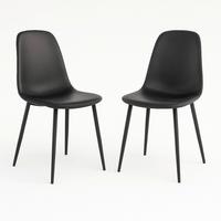 Stuhl-Set Stockholm 2er-Set Schwarz - Schwarz, MODERN, Textil/Metall (44/86/54cm) - MID.YOU
