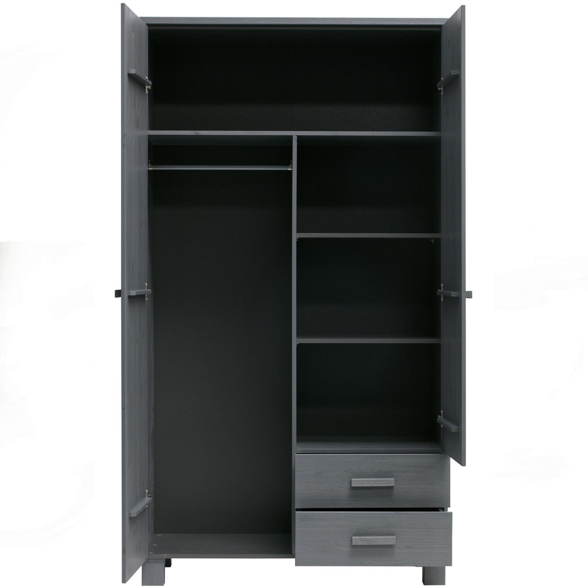 Garderobenschrank Dennis Grau - Grau, Design, Holz (111/202/55cm) - Livetastic