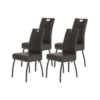 Stuhl-Set Beate S 4er-Set ca. 43x99 cm Anthrazit - Anthrazit/Schwarz, MODERN, Textil/Metall (43/99/60cm) - MID.YOU