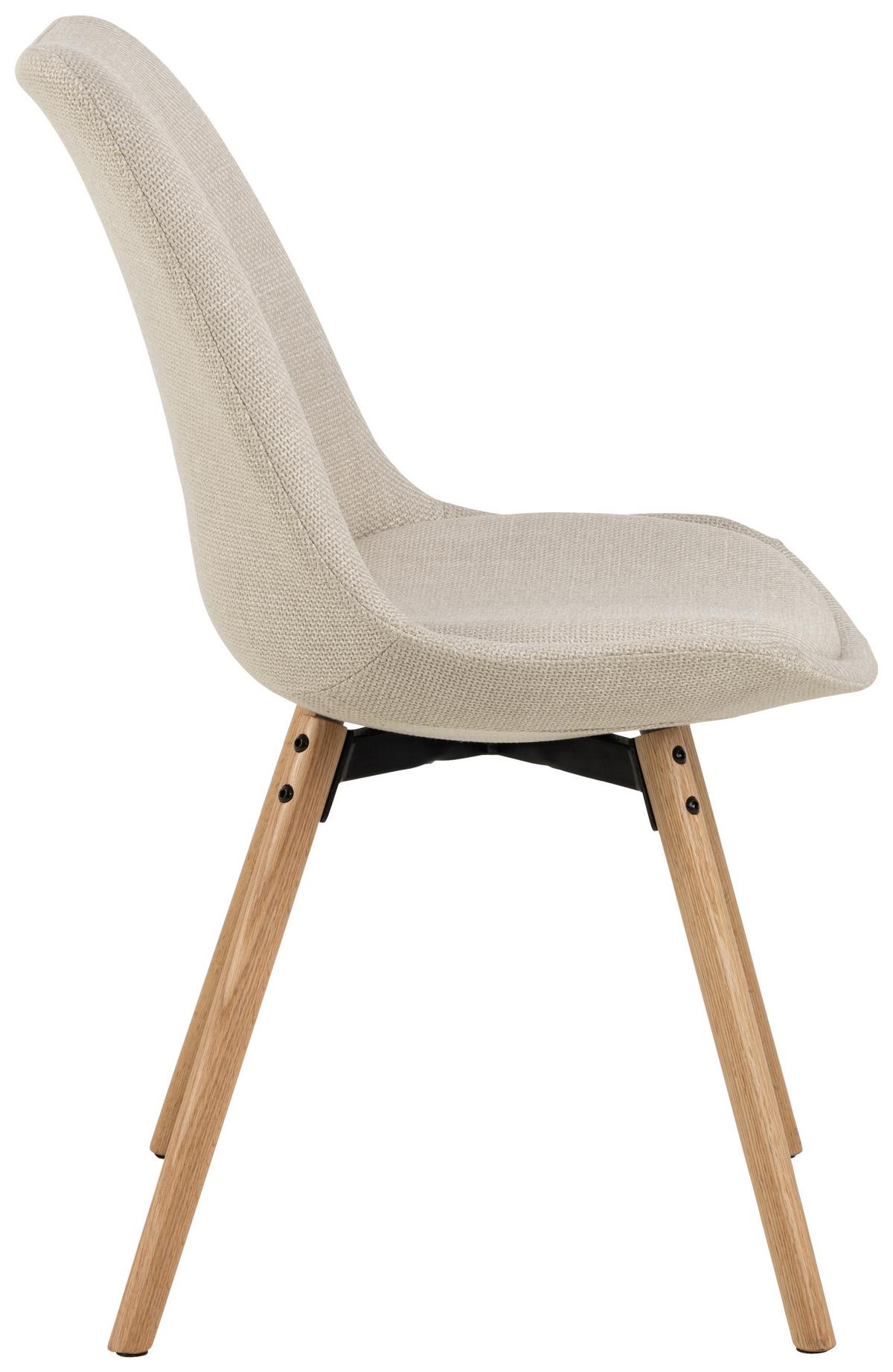 KRZESŁO ERICA - beżowy/kolor dębowy, Konventionell, tkanina/drewno (49/84/55cm) - MID.YOU