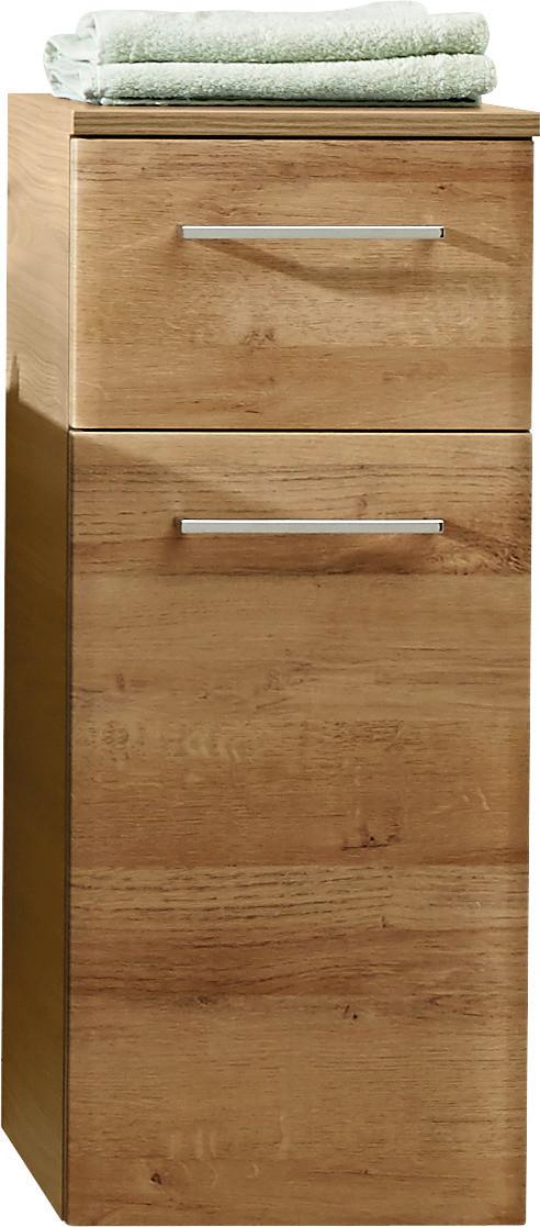 SZAFKA DOLNA PAULA - kolor dębowy/kolor chromowy, Konventionell, materiał drewnopochodny/szkło (30/72/33cm) - Xora