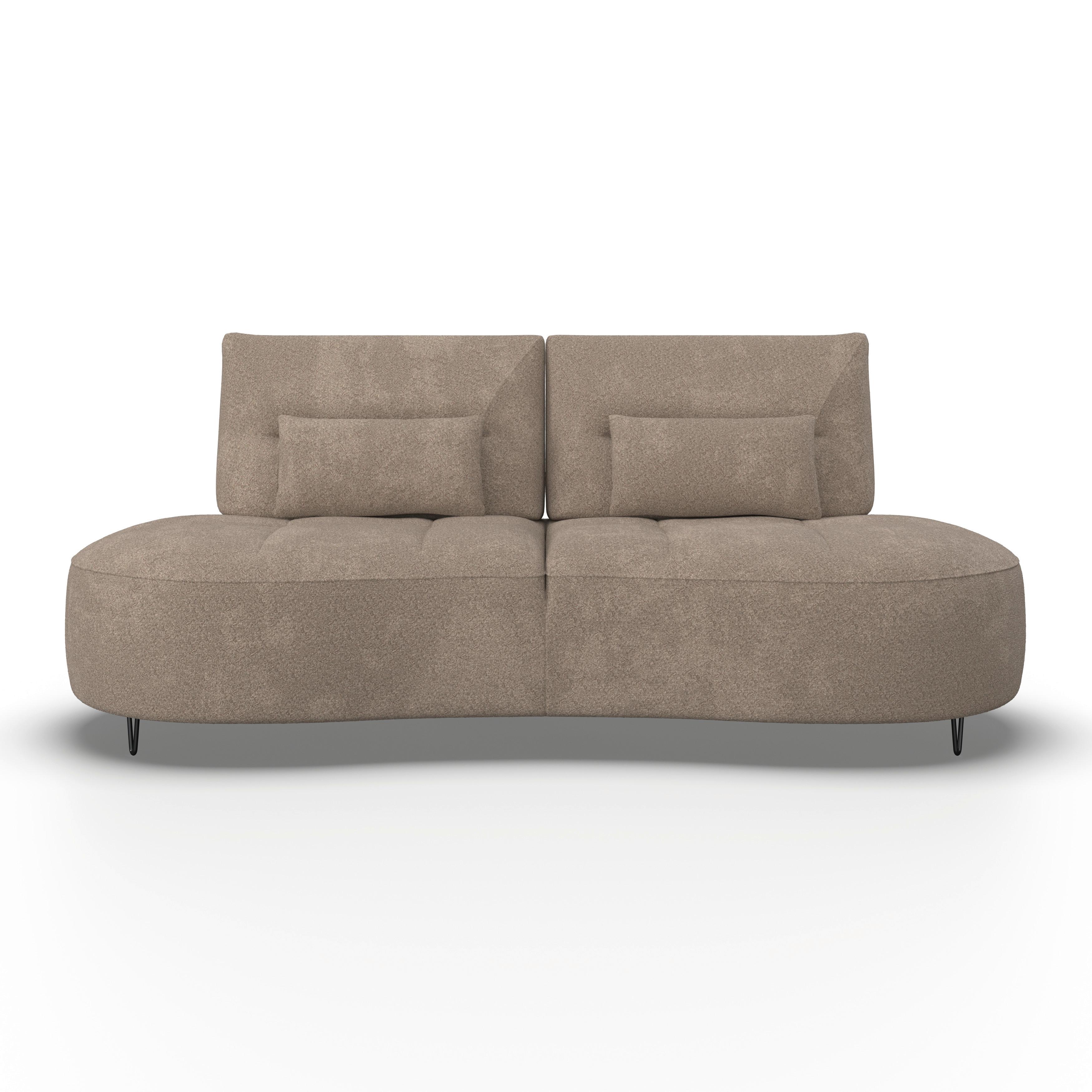 Sofa Benny Bouclé Braun - Schwarz/Braun, MODERN, Holz/Textil (224/85/114cm) - Bessagi Home