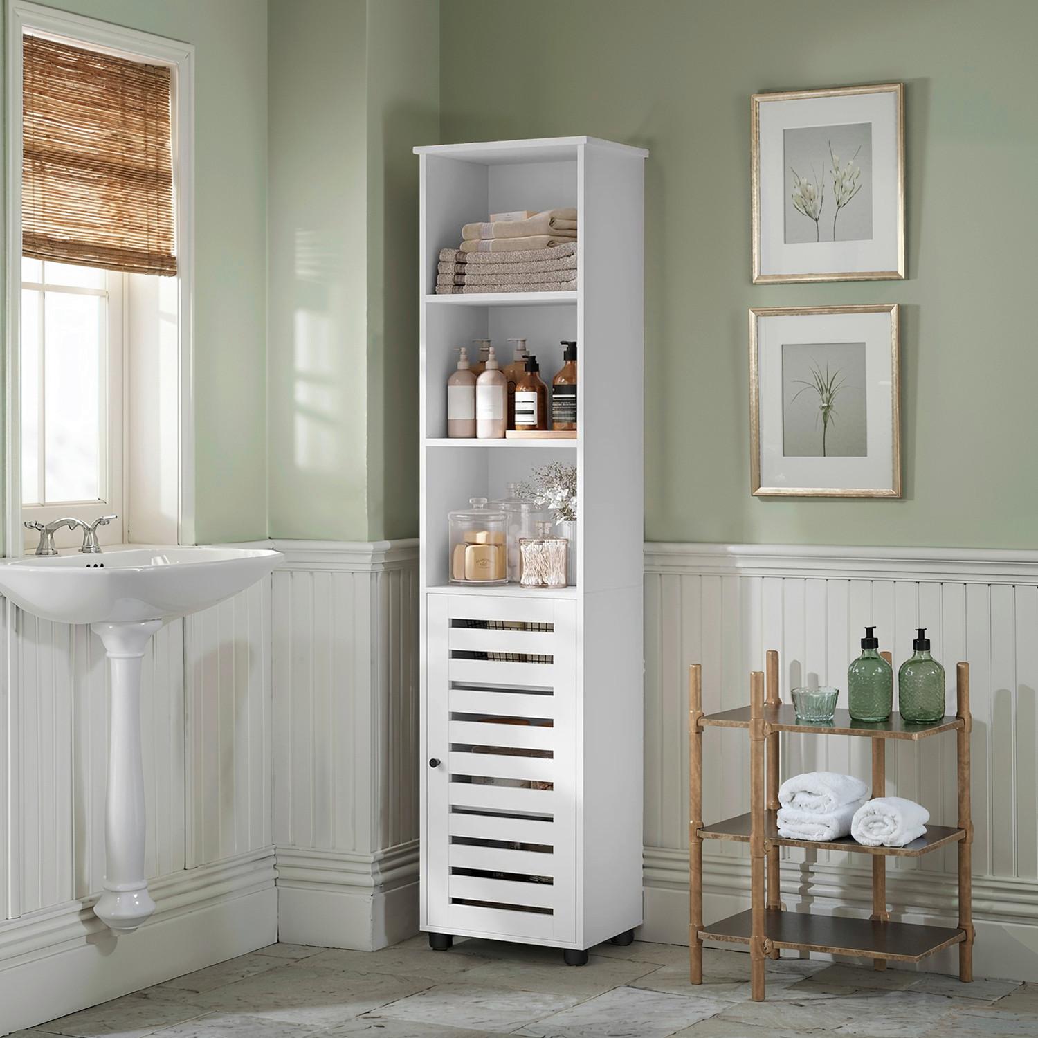 MIDISCHRANK BATHROOM CABINET - Schwarz/Weiß, MODERN, Holzwerkstoff/Metall (40/167/30cm) - MID.YOU