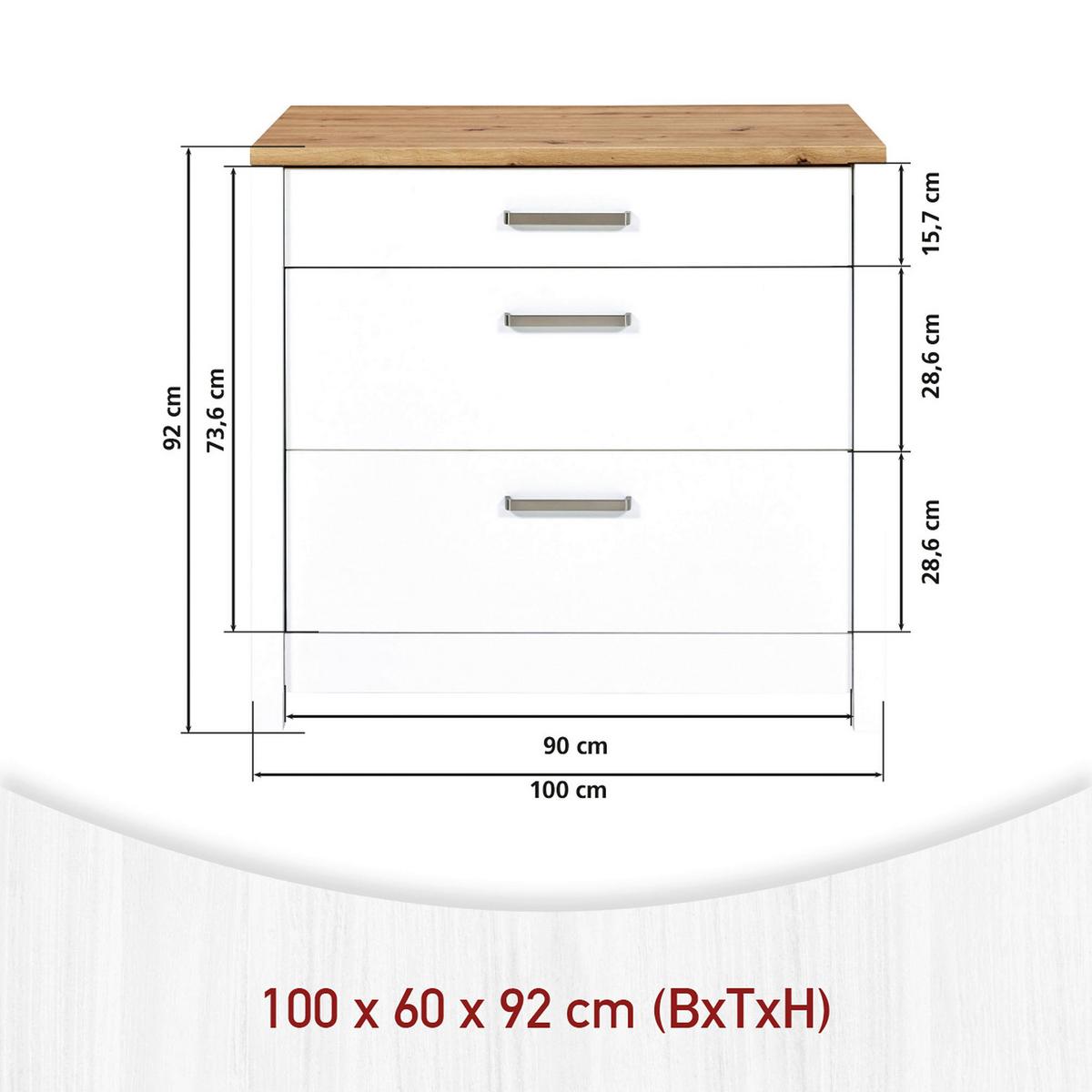 Küchenleerblock Bundle 9-Sorba o. Geräte Weiß - Silberfarben/Weiß, MODERN, Glas/Holzwerkstoff (430/227/60cm) - home24
