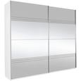 Schwebetürenschrank Spiegel/grauspiegel - Weiß/Grau, KONVENTIONELL, Holzwerkstoff (226/210/62cm) - MODERN LIVING