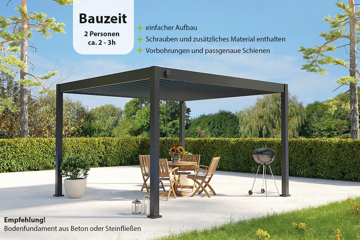 Pavillon Deluxe ca. 400x255x300 cm Anthrazit - Basics (400/255/300cm) - WEIDE