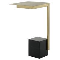 Beistelltisch Rocio 200 Schwarz - Design, Glas/Stein (30/30/56cm) - Kayoom