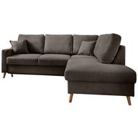 Wohnlandschaft Valentina Braun Struktur - Braun/Naturfarben, KONVENTIONELL, Holz/Textil (230/200cm) - P & B