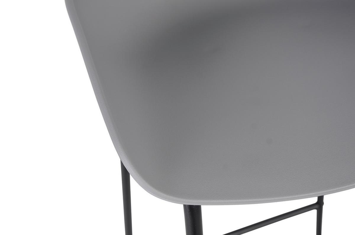 Barhocker Vegas Grau/Schwarz - Schwarz/Grau, Modern, Kunststoff/Metall (47/84/48cm) - Based