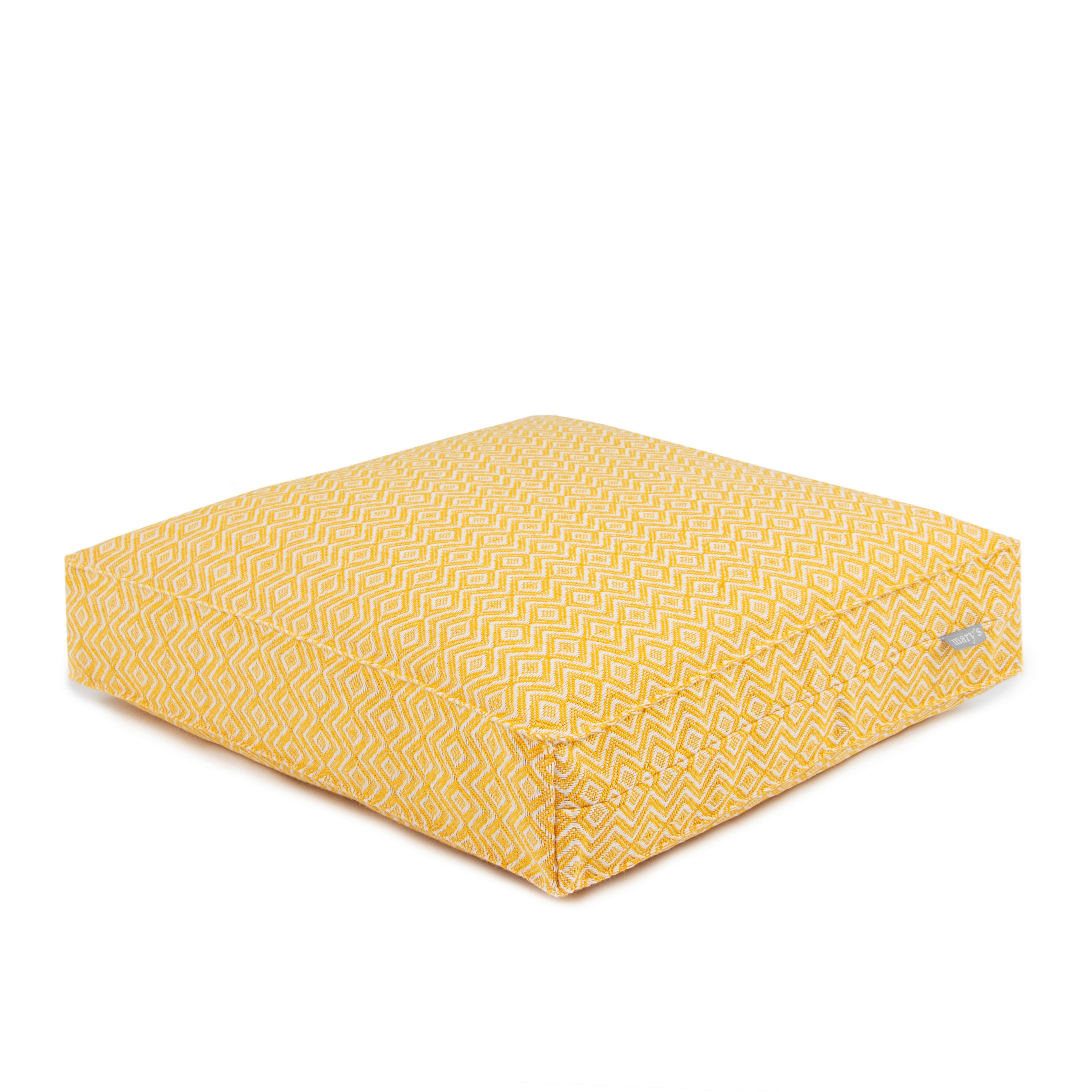 Boxkissen Dobby Gelb ca. 40x40cm - Gelb, Textil (40/40/8cm)