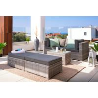 Loungegarnitur Parga in Grau - Grau, Modern, Glas/Kunststoff - Mömax