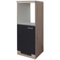 Geräteumbauschrank Milano Anthrazit/Eiche San Remo - Edelstahlfarben/Eichefarben, MODERN, Holzwerkstoff/Metall (60/169,5/60cm) - FlexWell