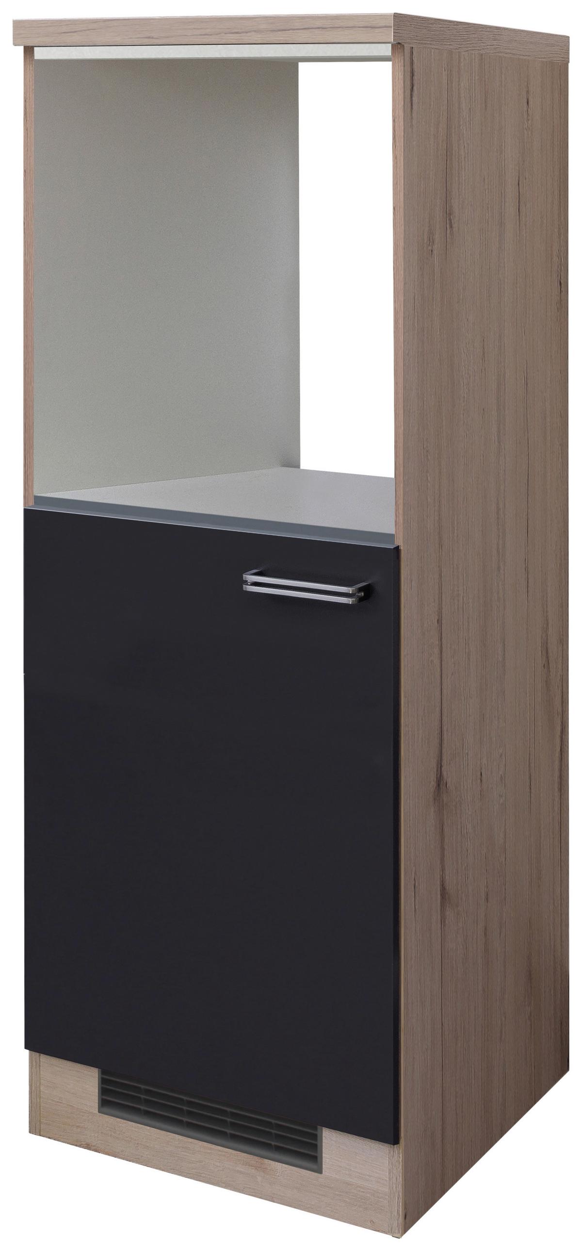 Geräteumbauschrank Milano Anthrazit/Eiche San Remo - Edelstahlfarben/Eichefarben, MODERN, Holzwerkstoff/Metall (60/169,5/60cm) - FlexWell