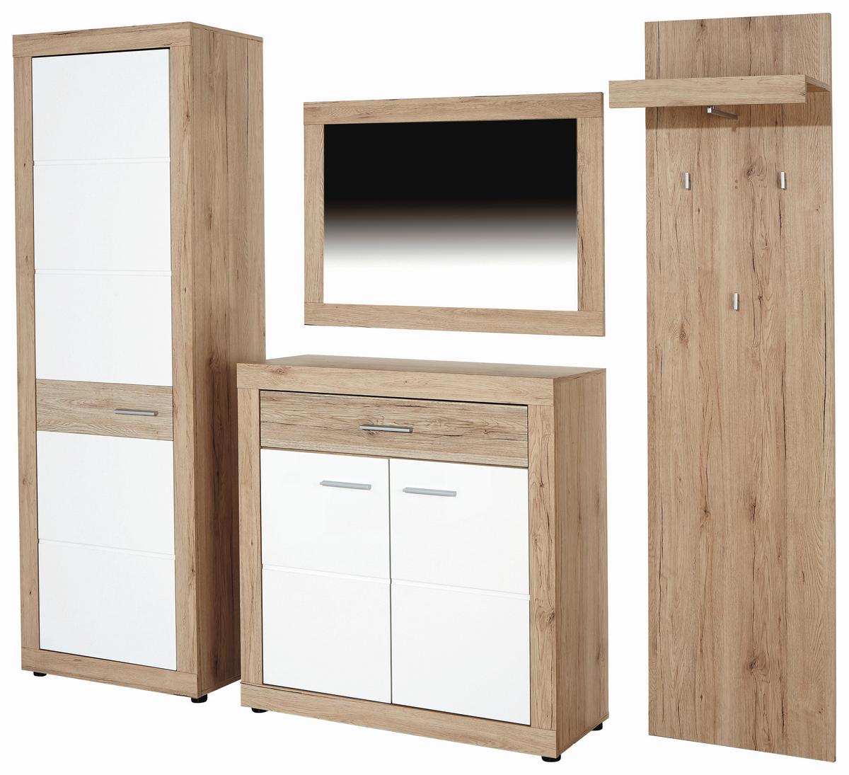 Garderobni Ormar Malta - bijela/boje hrasta, Moderno, drvni materijal (65/196,8/36cm) - Modern Living