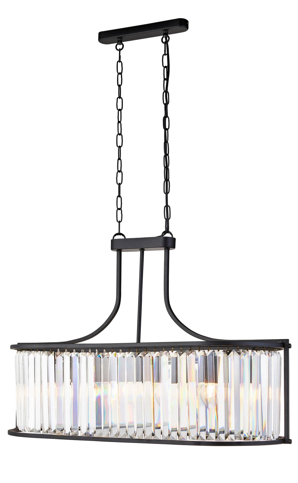 Kristály Függőlámpa Victoria 8095-5bk - fekete, Design, üveg/fém (78/150/30cm)