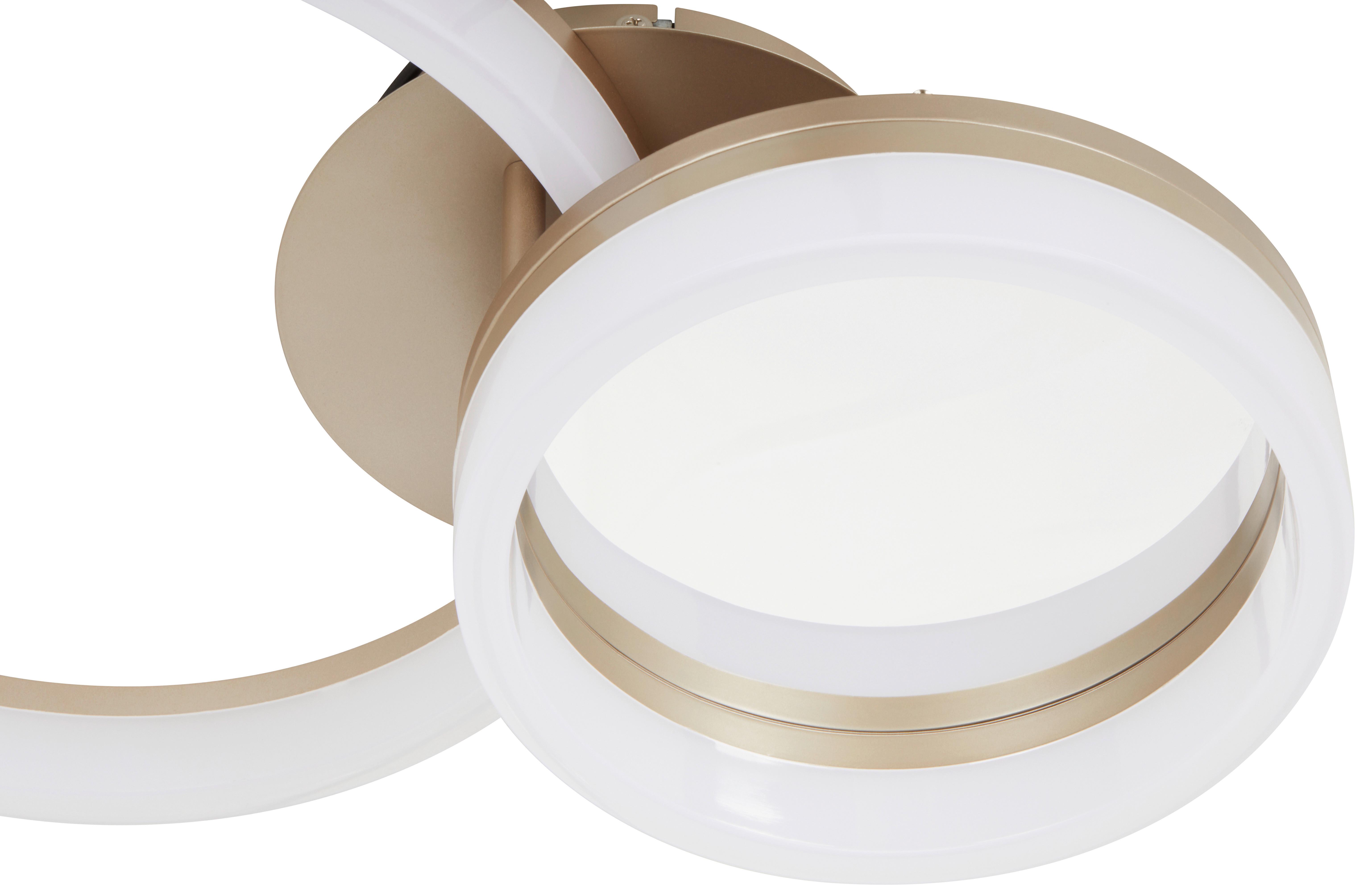 LED-Deckenleuchte Ruli Weiß/Gold max. 24 Watt - vit, Modern, metall/plast (49/33/13cm) - Mömax