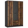 Ormar S Klasičnim Vratima Nubi - tamno siva/boje starog hrasta, Moderno, drvni materijal/plastika (128/196/60cm) - Modern Living