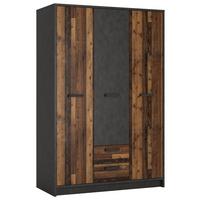 Ormar S Klasičnim Vratima Nubi - tamno siva/boje starog hrasta, Moderno, drvni materijal/plastika (128/196/60cm) - Modern Living