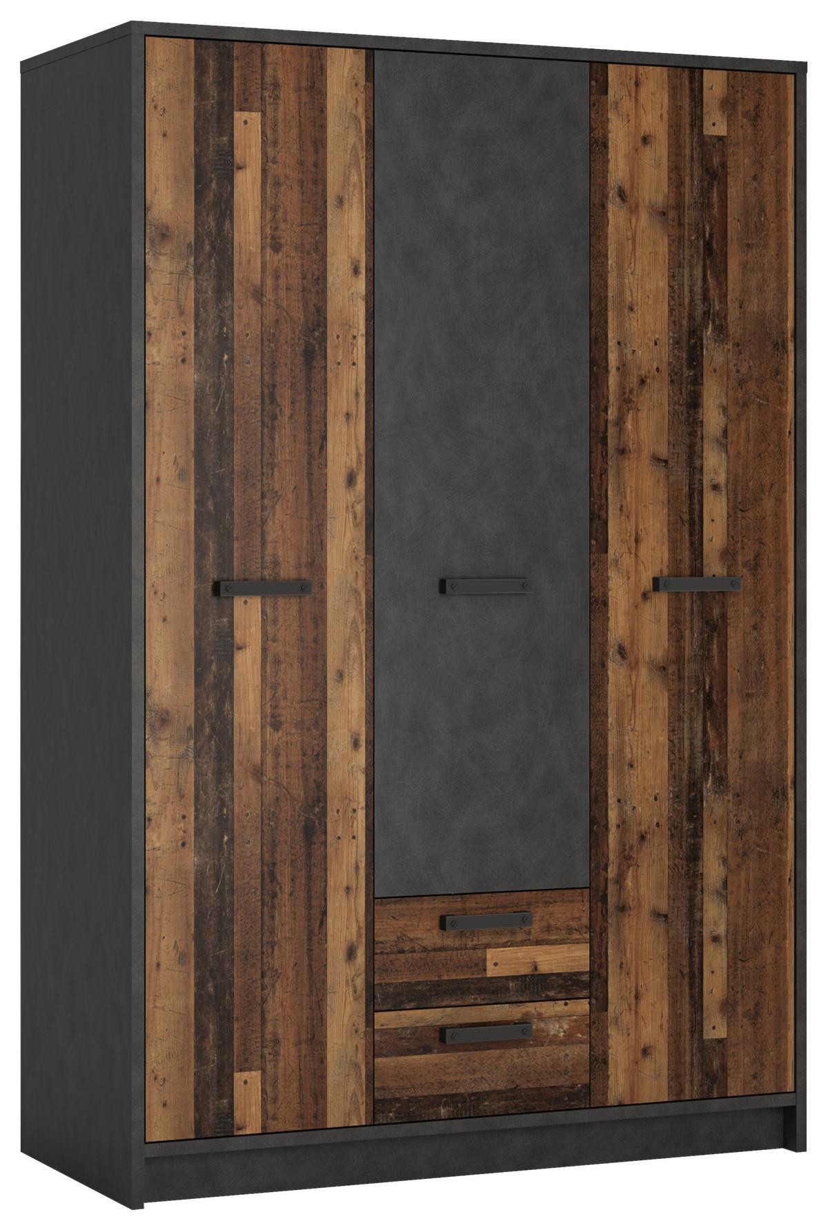 Ormar S Klasičnim Vratima Nubi - tamno siva/boje starog hrasta, Moderno, drvni materijal/plastika (128/196/60cm) - Modern Living