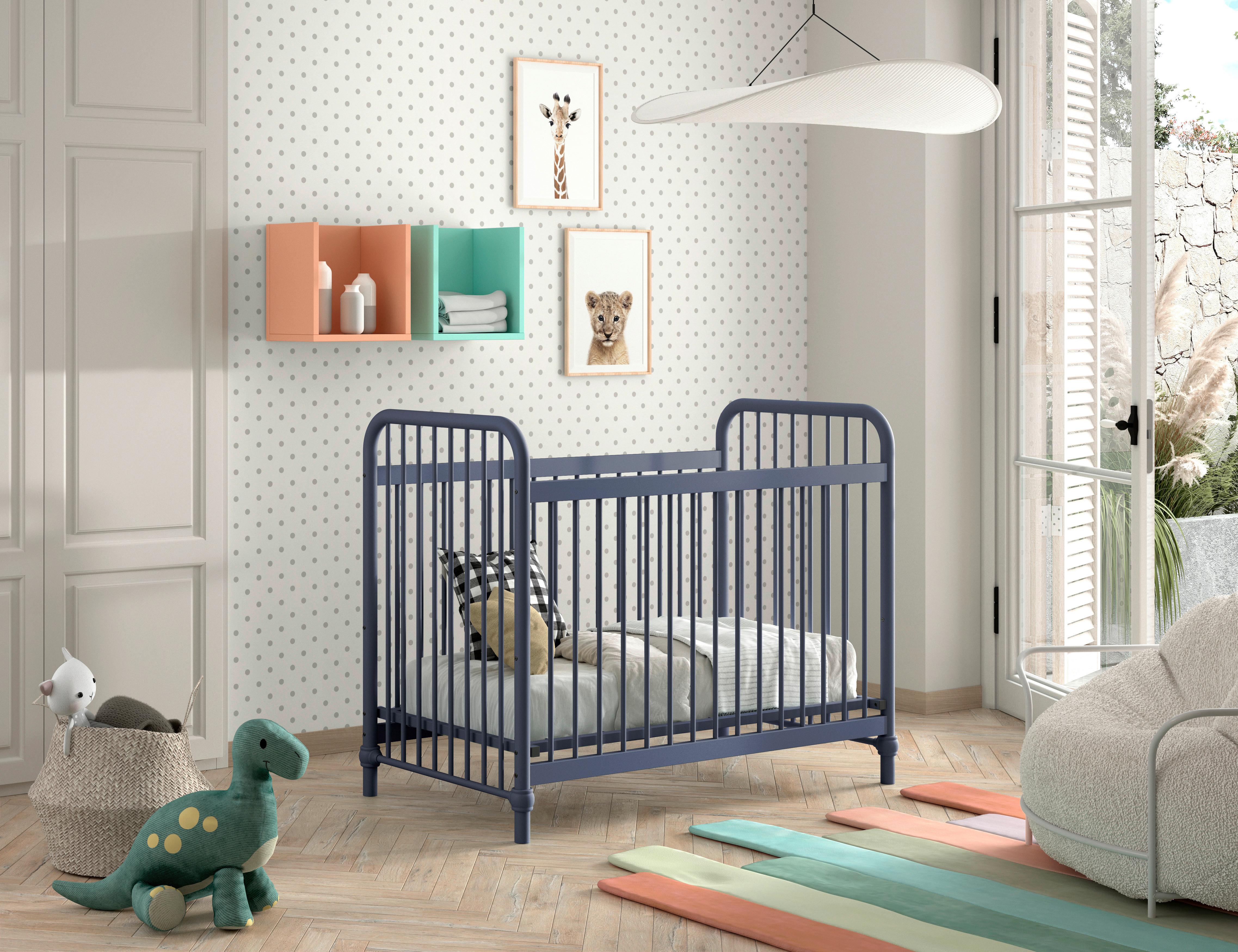 Gitterbett Bronxx BRONXX - Blau, ROMANTIK / LANDHAUS, Metall (60/120cm) - MID.YOU